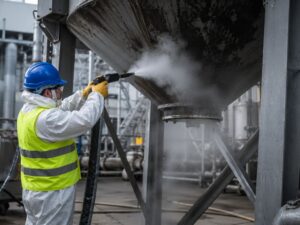 Czyszczenie zbiorników przemysłowych suchym lodem - Rontech blog